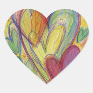 Rainbow Love Hearts Art Custom Decal Stickers