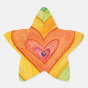 Rainbow Love Hearts Art Custom Sticker Decals