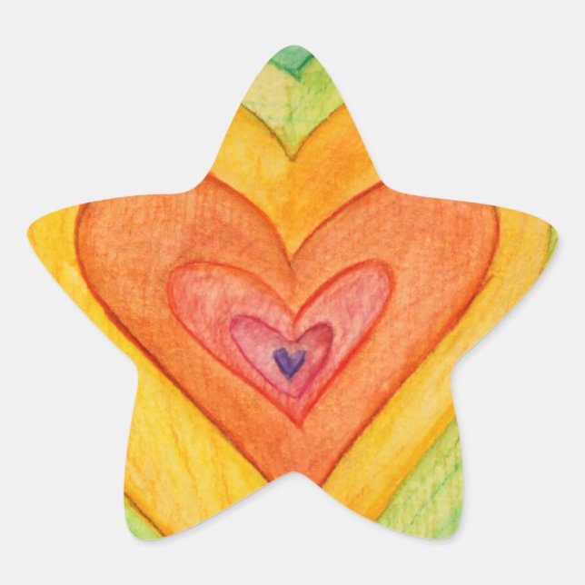 Rainbow Love Hearts Art Custom Sticker Decals (Front)