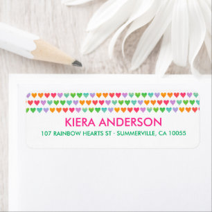 Rainbow Love Hearts Colourful Fun Pattern Chic Cut