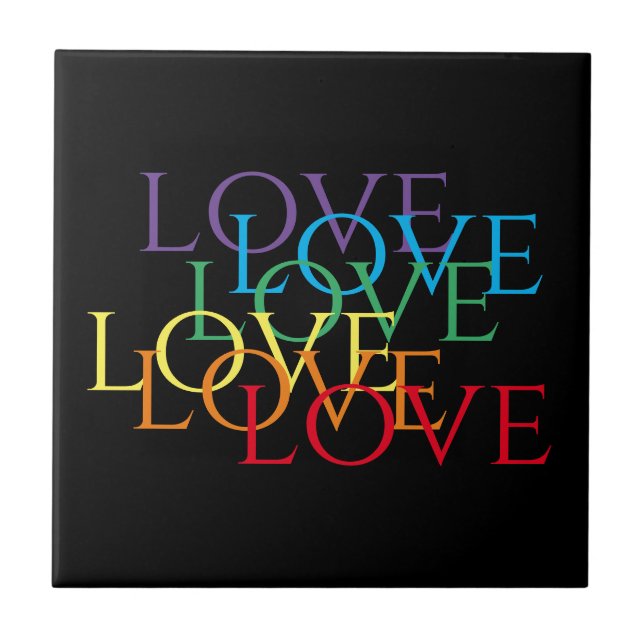 RAINBOW LOVE II 4.25" Square Ceramic Tile  (Front)