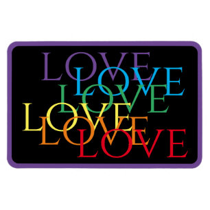RAINBOW LOVE II 4x6 Flexible Magnet / Purple