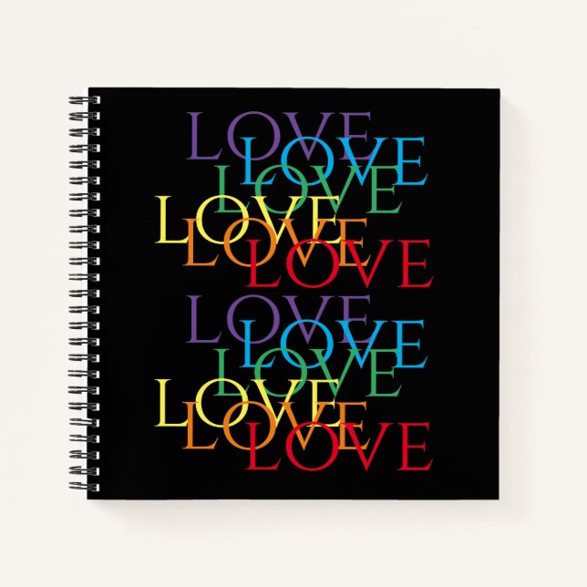 RAINBOW LOVE II 8.5x8.5 Spiral Notebook (Front)