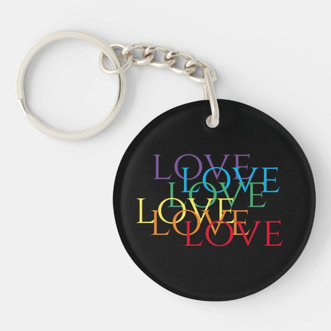 RAINBOW LOVE II Acrylic Circle Keychain  (Front)
