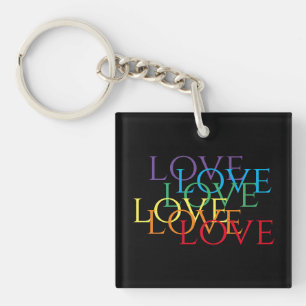 RAINBOW LOVE II Acrylic Square Keychain