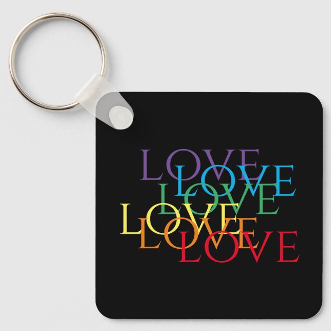 RAINBOW LOVE II Aluminium Square Keychain  (Front)