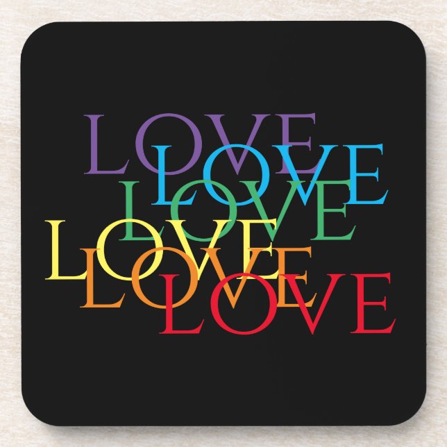 RAINBOW LOVE II Hard Plastic Coasters  (Front)