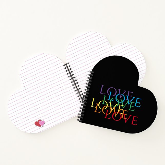 RAINBOW LOVE II Heart Shape Notebook (Inside)