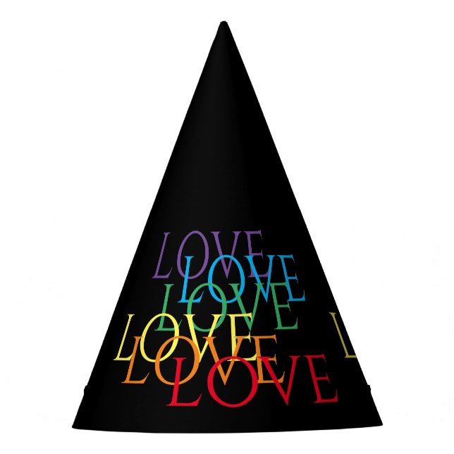 RAINBOW LOVE II Party Hat (Front)