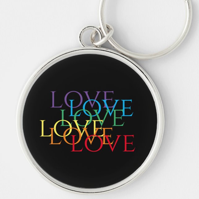 RAINBOW LOVE II Premium Round Keychain  (Front)