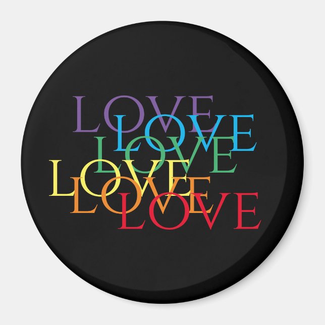 RAINBOW LOVE II Round Magnet  (Front)