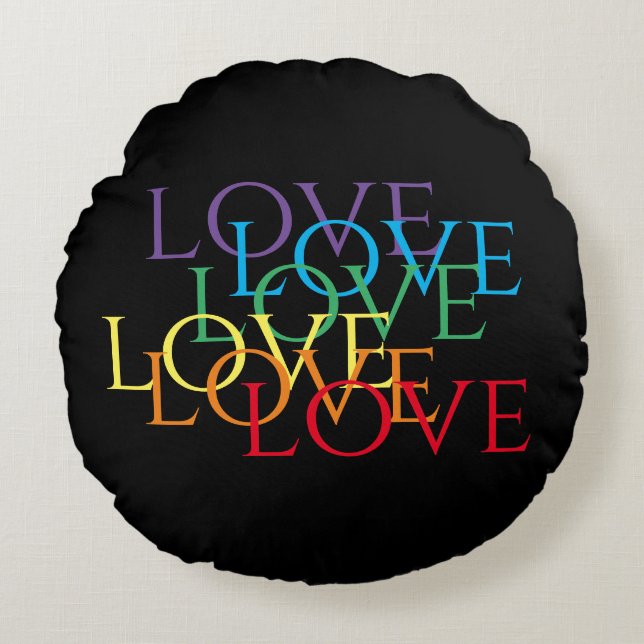 RAINBOW LOVE II Round Pillow  (Front)