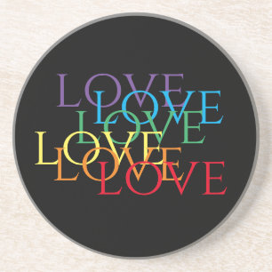 RAINBOW LOVE II Sandstone Coaster 