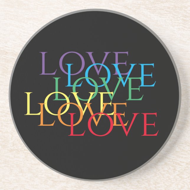 RAINBOW LOVE II Sandstone Coaster  (Front)