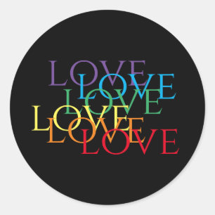 RAINBOW LOVE II Small Round Stickers