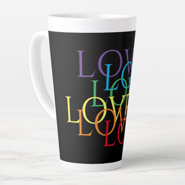 RAINBOW LOVE II Tall Latte Mug (Left Angle)