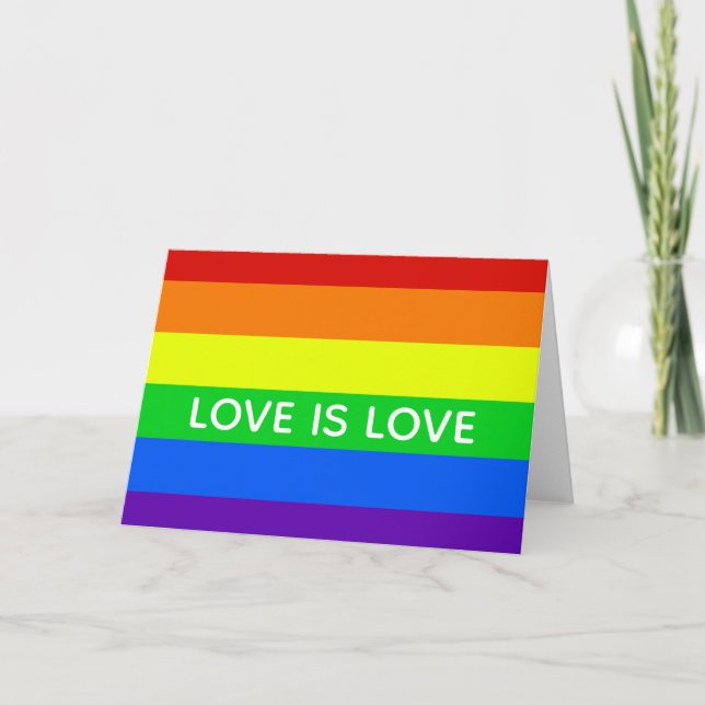 Rainbow Love is Love Gay Pride LGBTQ Beautiful Card (Front)