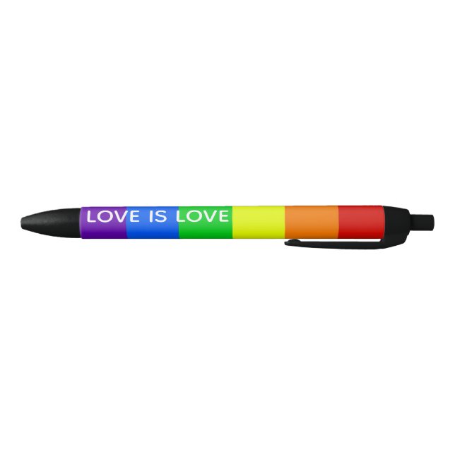 Rainbow Love is Love Gay Pride Parade LGBTQ Black Ink Pen (Bottom)