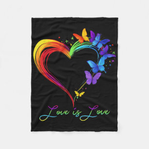 Rainbow Love Is Love Lgbt Gay Lesbian Pride Butter Fleece Blanket