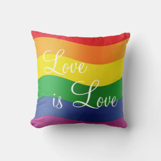 Rainbow Love is Love Throw Pillow