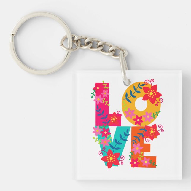 Rainbow Love Key Ring (Front)