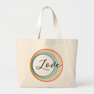Rainbow Love Large Tote Bag