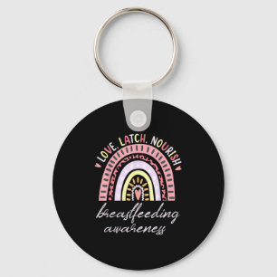 Rainbow Love Latch Nourish Breastfeeding Awareness Key Ring