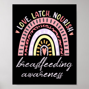 Rainbow Love Latch Nourish Breastfeeding Awareness Poster