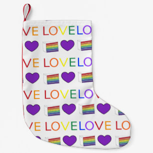 Rainbow Love LGBT Pride Wedding Cake Heart LGBTQ Small Christmas Stocking