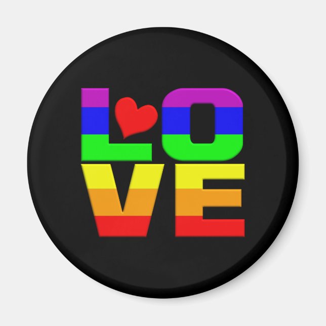 Rainbow Love magnet (Front)