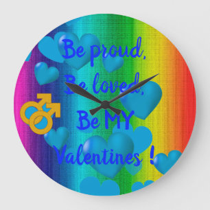 Rainbow Love Man Large Clock