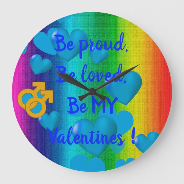 Rainbow Love Man Large Clock (Front)