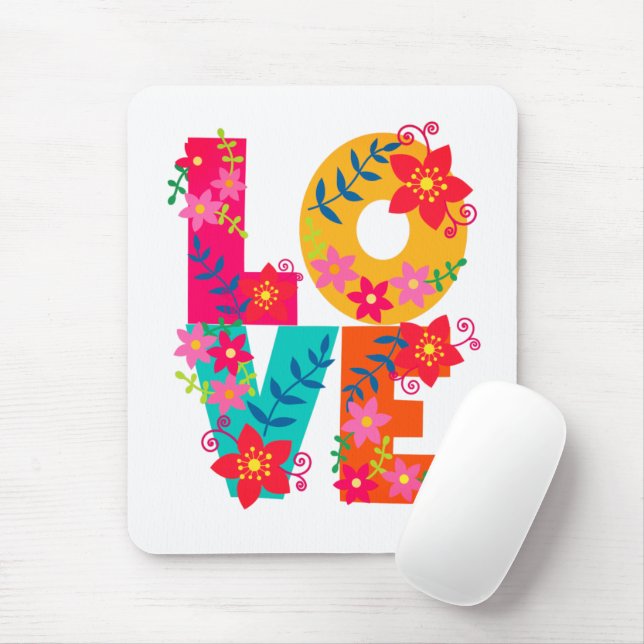 Rainbow Love Mouse Pad (With Mouse)