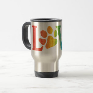 Rainbow Love Paw Travel Mug