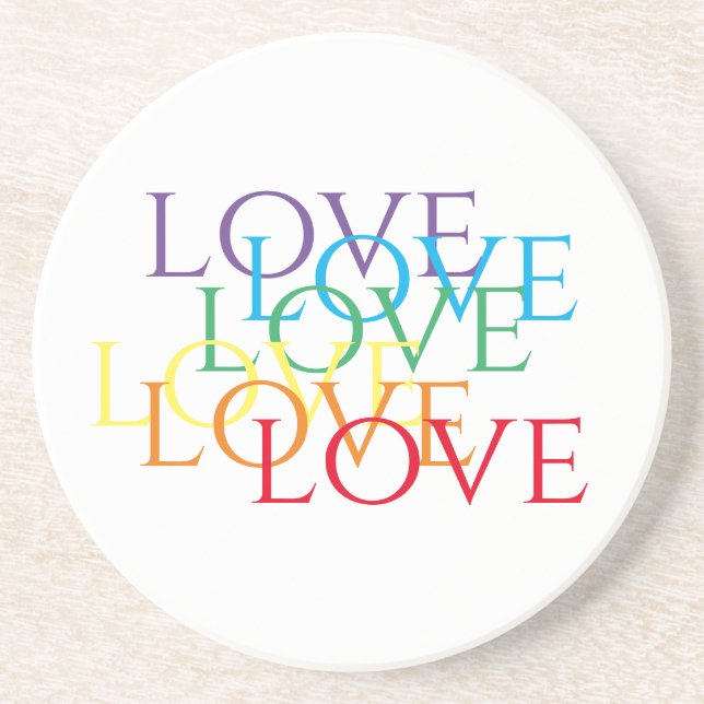 RAINBOW LOVE Sandstone Coaster  (Front)
