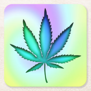 Rainbow Love  Square Paper Coaster