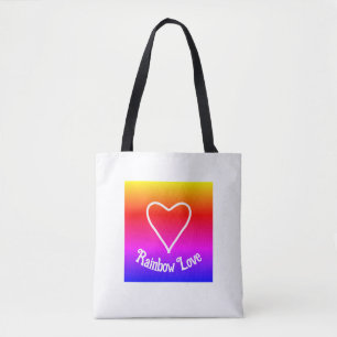 Rainbow Love Tote Bag Colorful 