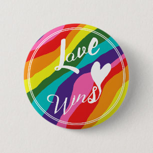 Rainbow Love Wins 6 Cm Round Badge