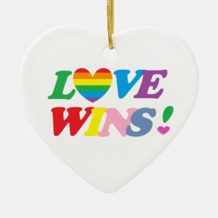 Rainbow Love Wins! LGBT Ceramic Tree Decoration