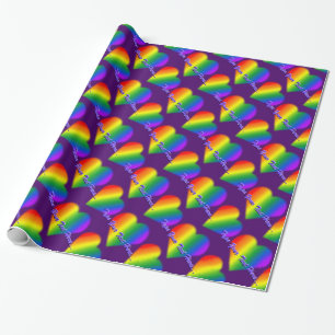 Rainbow Love Wrapping Paper Custom Gay Pride Paper