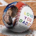 Rainbow 'LOVE YOU DADDY' Photo Collage Keepsake Baseball<br><div class="desc">Create your very own special keepsake baseball for dad! Design features two photographs of your choice with modern rainbow typography lettering 'LOVE YOU DADDY' and personalised with a cute message and name/s.</div>