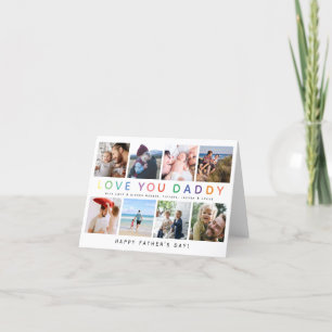 Rainbow 'LOVE YOU DADDY' Photo Collage Keepsake Holiday Card