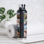 Rainbow 'LOVE YOU DADDY' Photo Collage Keepsake Water Bottle<br><div class="desc">Create your very own water bottle for dad with this 8 square photo collage template. Design features modern rainbow lettering that reads 'LOVE YOU DADDY' personalised with a sweet message and name/s. Makes a unique keepsake gift for birthdays,  christmas or father's day.</div>