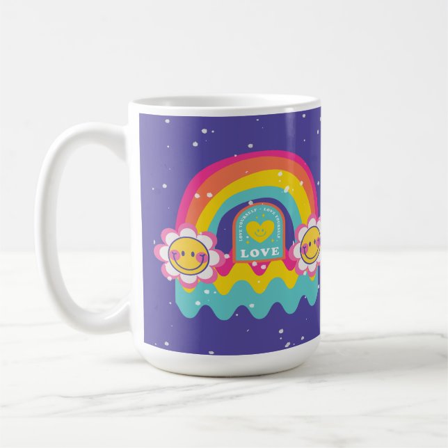 Rainbow Love yourself Coffee Mug (Left)