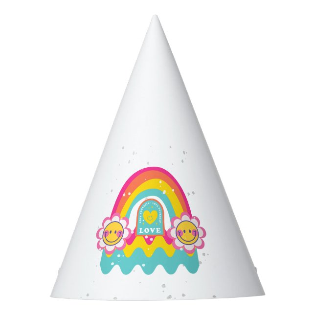 Rainbow Love yourself Party Hat (Front)