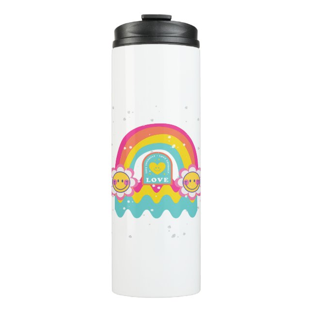 Rainbow Love yourself Thermal Tumbler (Front)