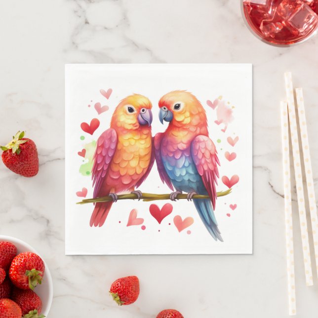 Rainbow Lovebirds  Napkin (Insitu)