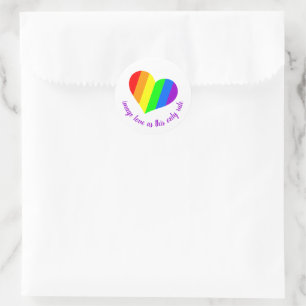 Rainbow Lover Hearts Classic Round Sticker