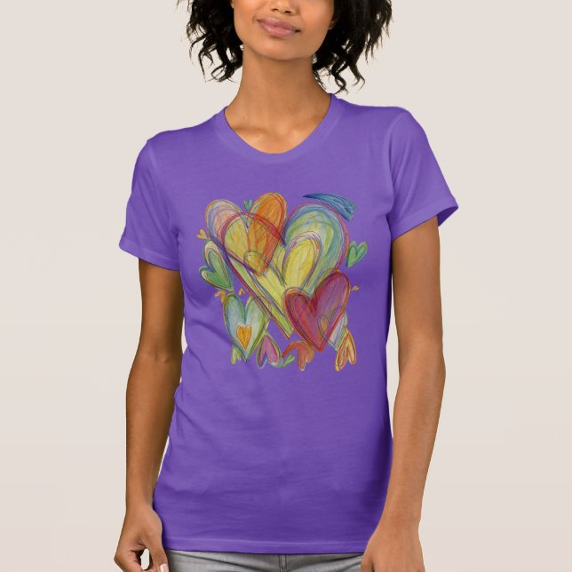 Rainbow Loving Hearts Art Custom Shirts (Front)