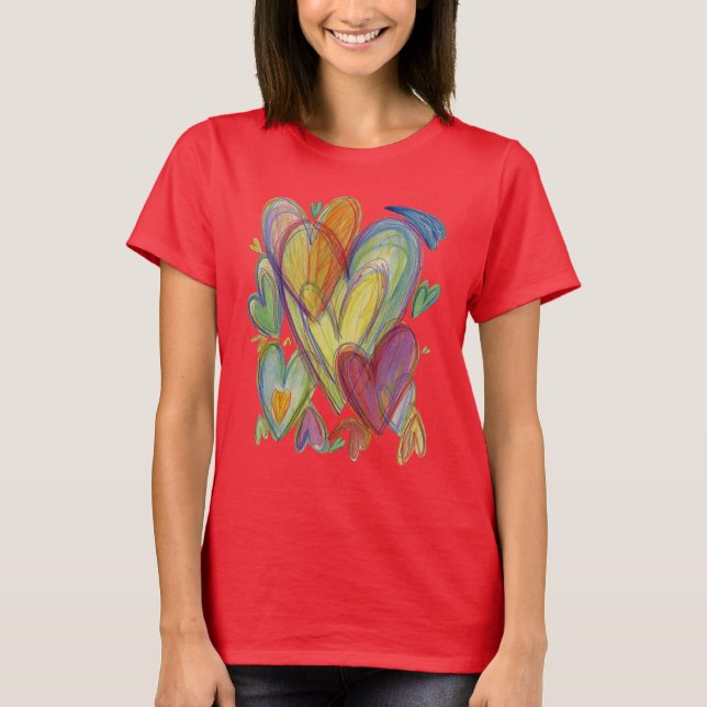 Rainbow Loving Hearts Art Custom Shirts (Front)